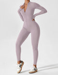 WOMEN'S FITTED ZIP UP LONG SLEEVE JUMPSUIT SET - Zarino Newstyle