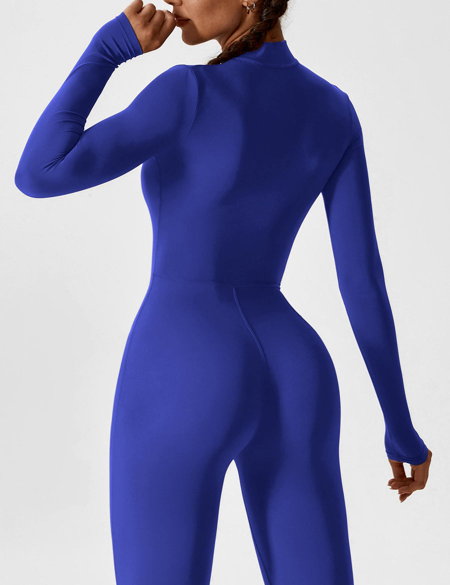 WOMEN'S FITTED ZIP UP LONG SLEEVE JUMPSUIT SET - Zarino Newstyle