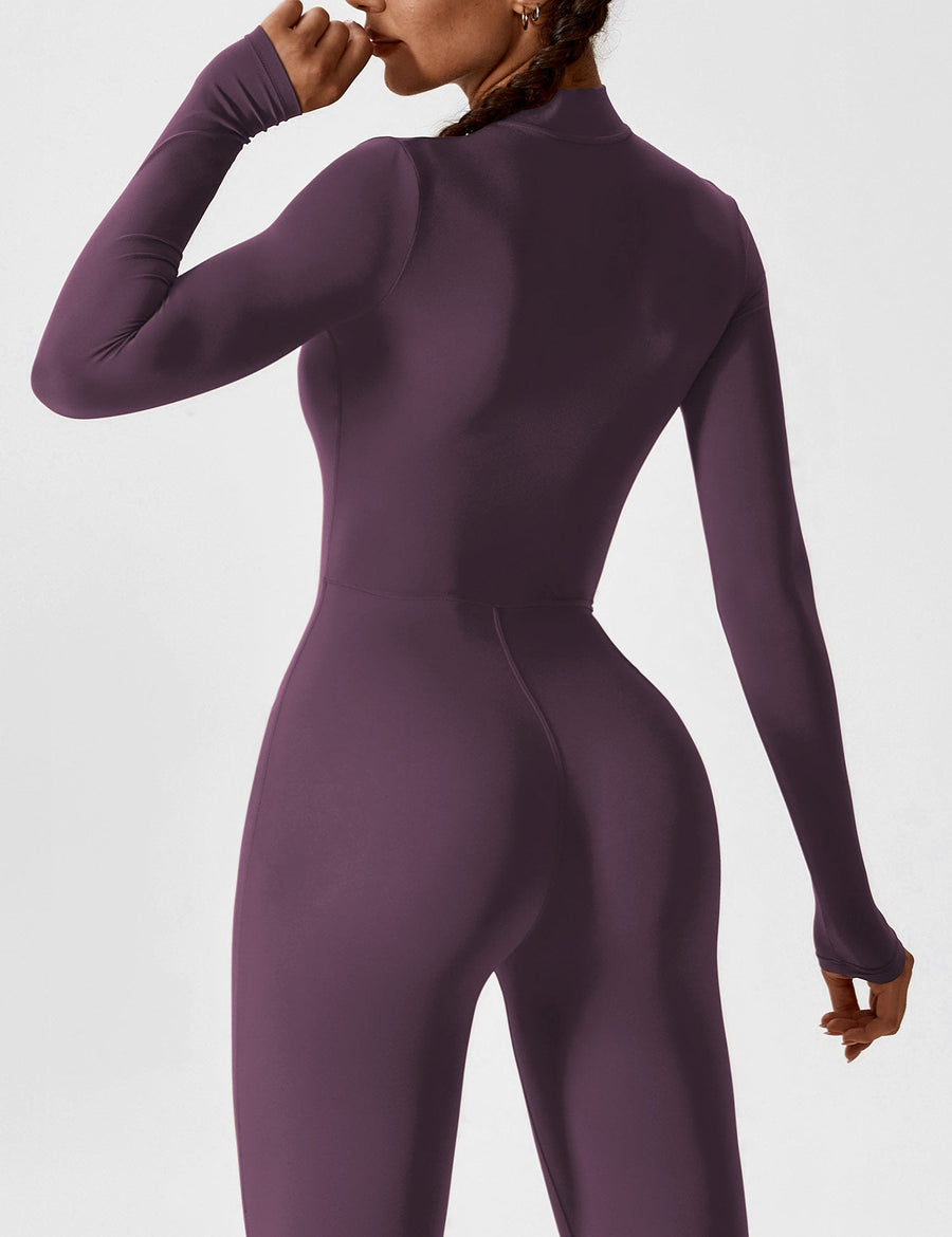 WOMEN'S FITTED ZIP UP LONG SLEEVE JUMPSUIT SET - Zarino Newstyle