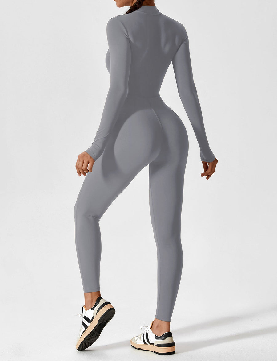 WOMEN'S FITTED ZIP UP LONG SLEEVE JUMPSUIT SET - Zarino Newstyle