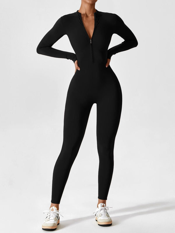 WOMEN'S FITTED ZIP UP LONG SLEEVE JUMPSUIT SET - Zarino Newstyle