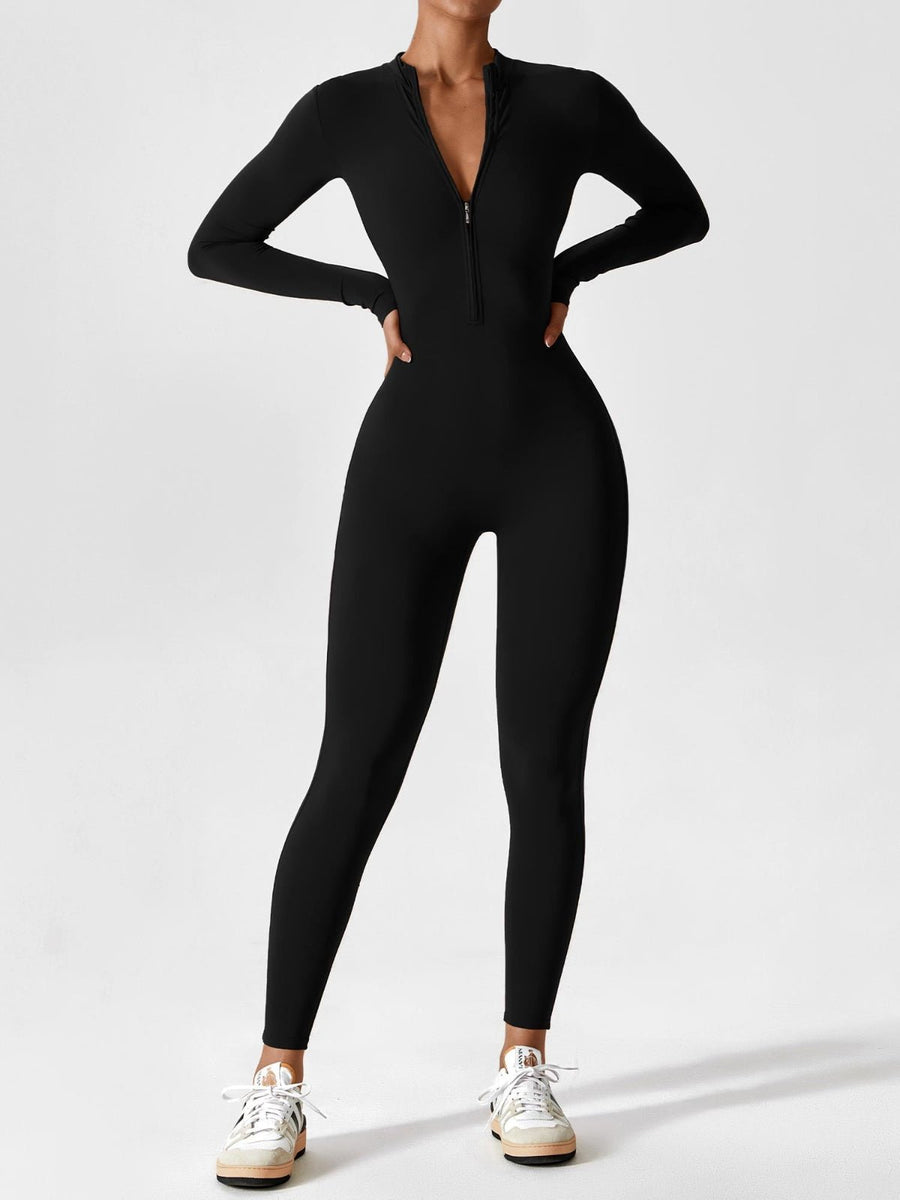 WOMEN'S FITTED ZIP UP LONG SLEEVE JUMPSUIT SET - Zarino Newstyle
