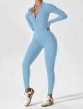 WOMEN'S FITTED ZIP UP LONG SLEEVE JUMPSUIT SET - Zarino Newstyle
