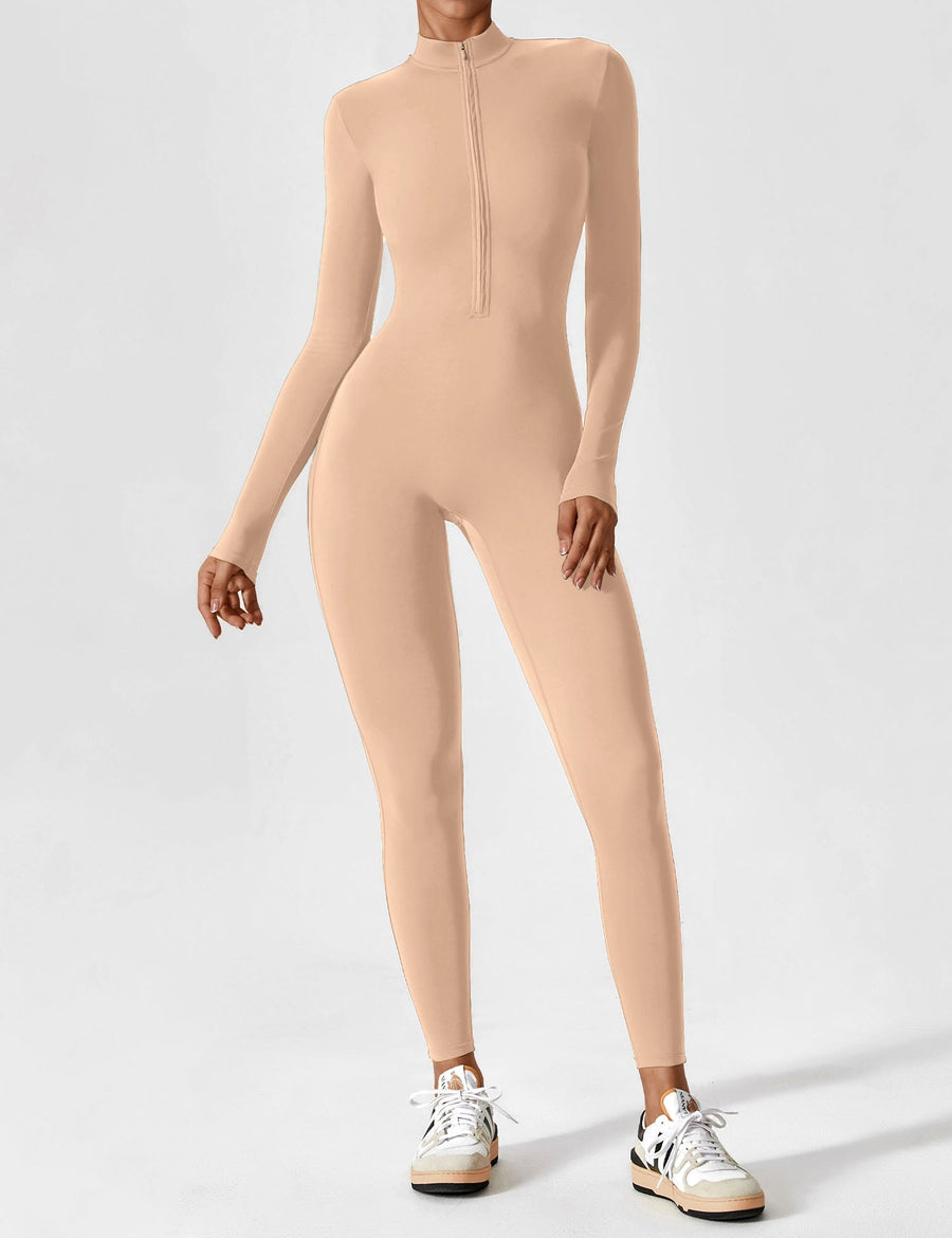 WOMEN'S FITTED ZIP UP LONG SLEEVE JUMPSUIT SET - Zarino Newstyle