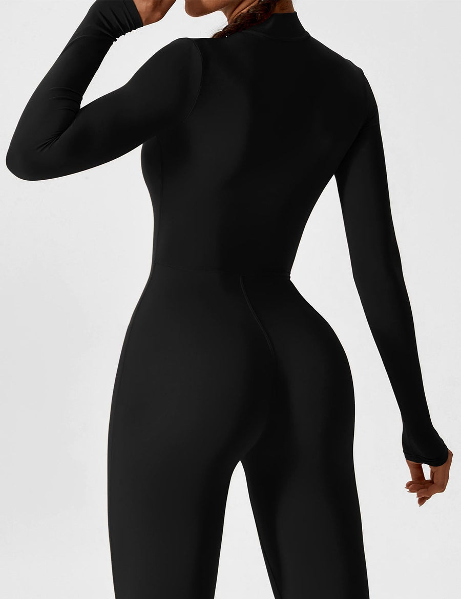 WOMEN'S FITTED ZIP UP LONG SLEEVE JUMPSUIT SET - Zarino Newstyle