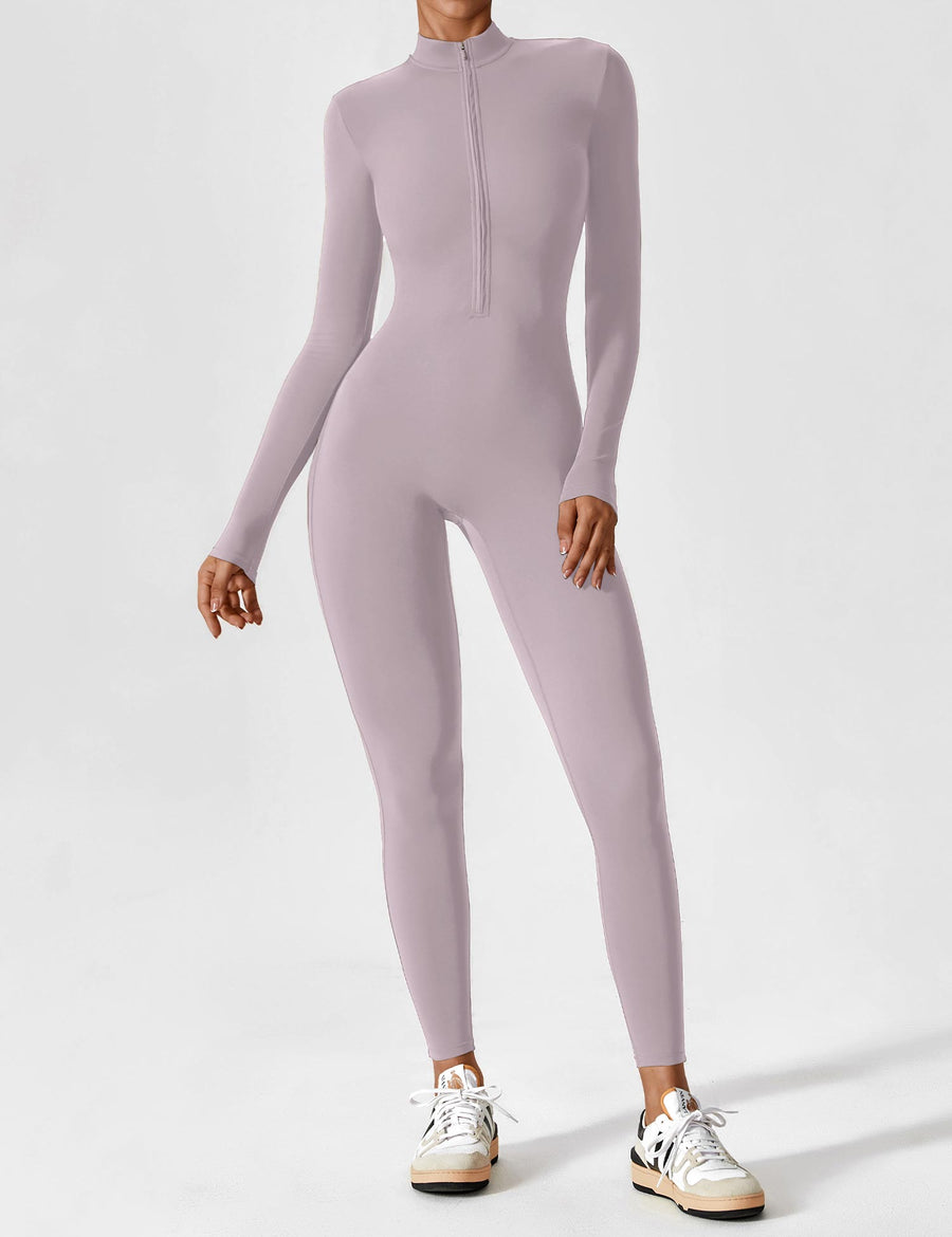 WOMEN'S FITTED ZIP UP LONG SLEEVE JUMPSUIT SET - Zarino Newstyle