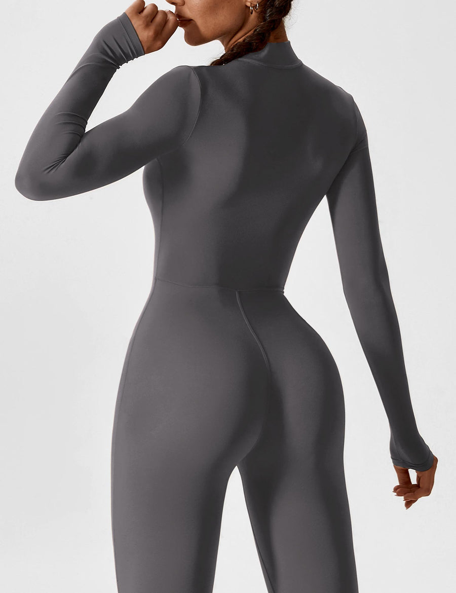 WOMEN'S FITTED ZIP UP LONG SLEEVE JUMPSUIT SET - Zarino Newstyle