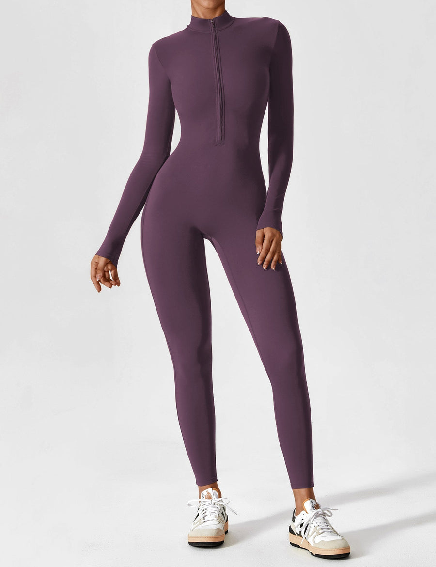 WOMEN'S FITTED ZIP UP LONG SLEEVE JUMPSUIT SET - Zarino Newstyle