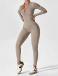 WOMEN'S FITTED ZIP UP LONG SLEEVE JUMPSUIT SET - Zarino Newstyle
