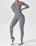 WOMEN'S FITTED ZIP UP LONG SLEEVE JUMPSUIT SET - Zarino Newstyle