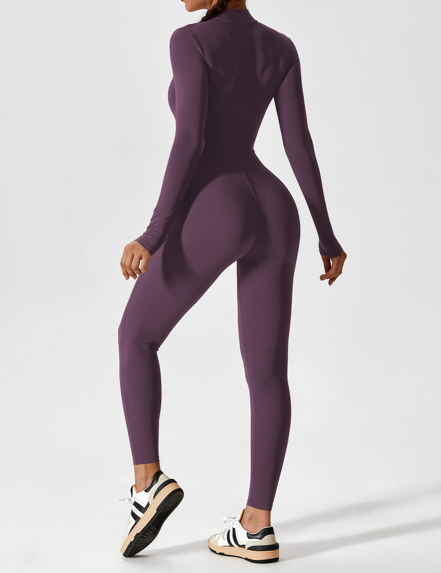 WOMEN'S FITTED ZIP UP LONG SLEEVE JUMPSUIT SET - Zarino Newstyle