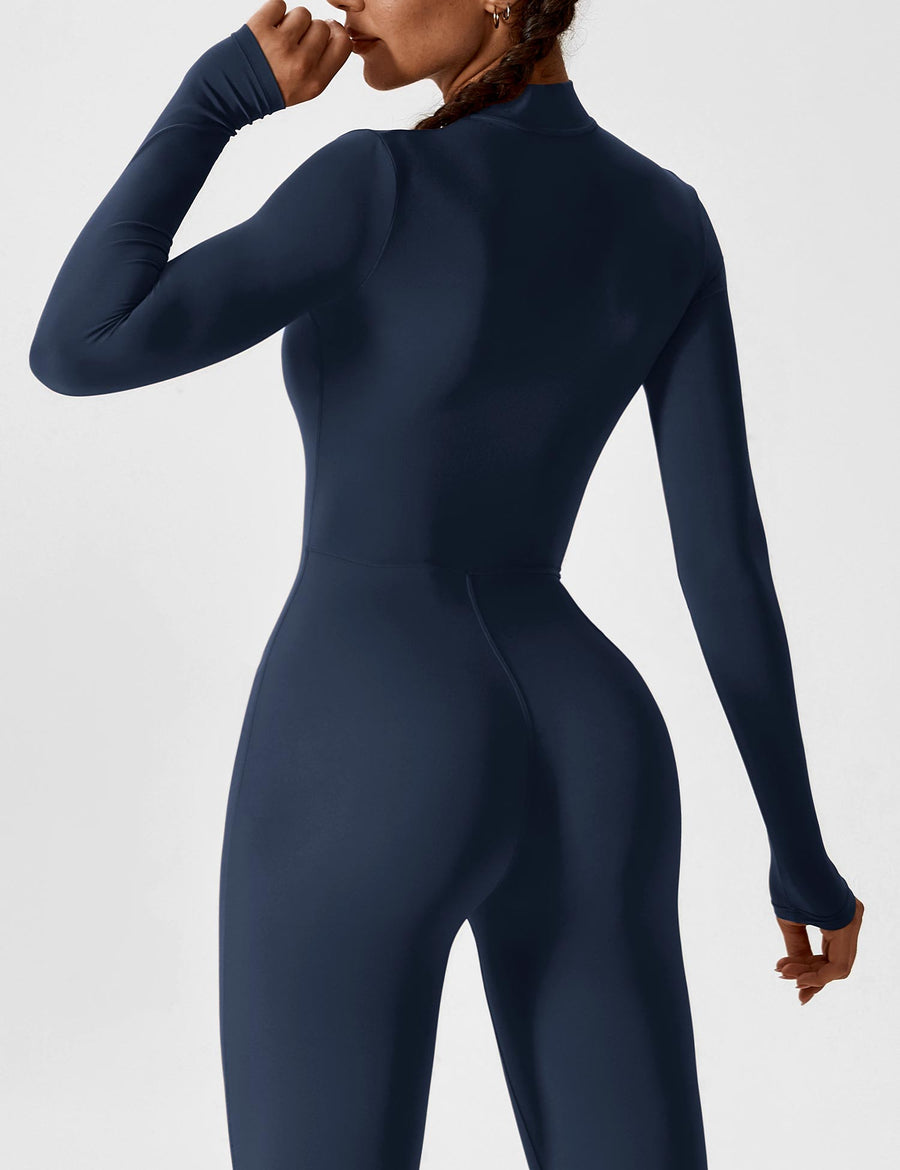 WOMEN'S FITTED ZIP UP LONG SLEEVE JUMPSUIT SET - Zarino Newstyle