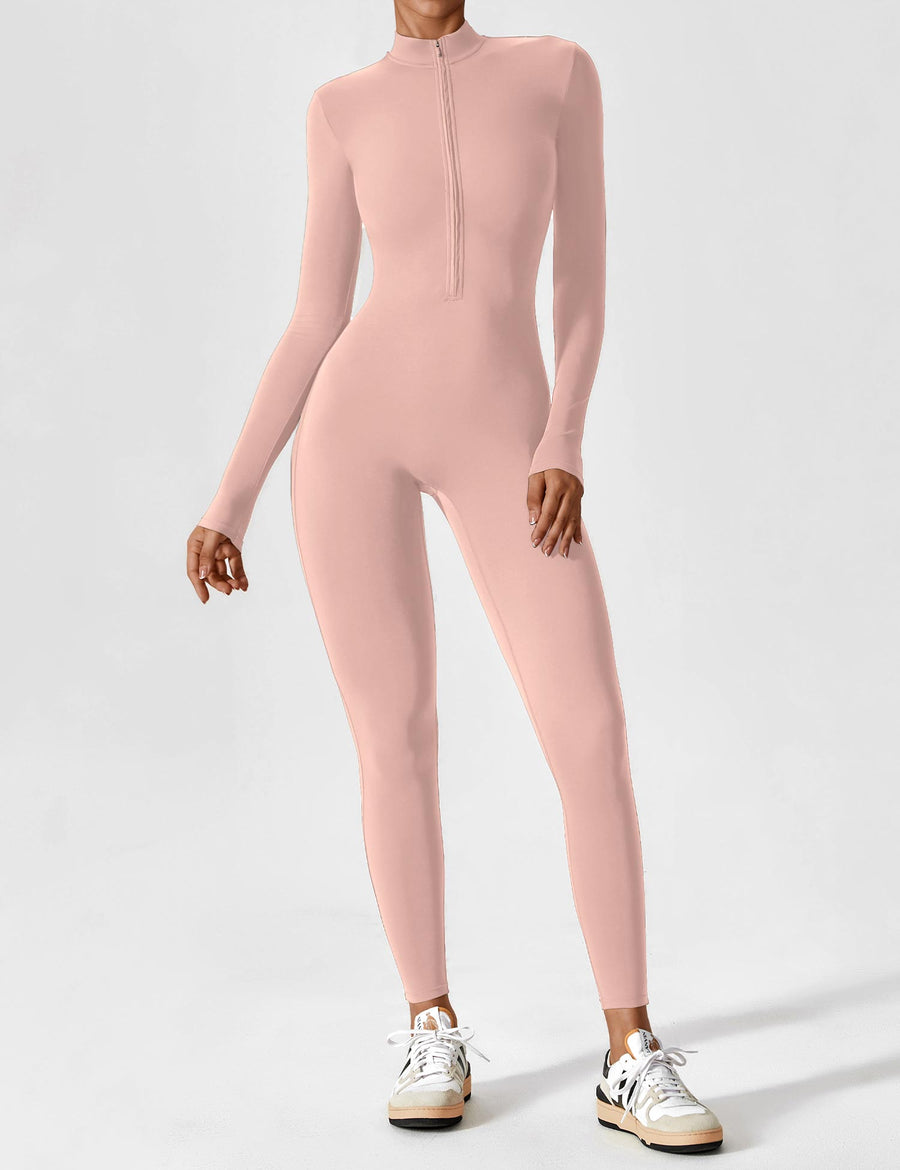 WOMEN'S FITTED ZIP UP LONG SLEEVE JUMPSUIT SET - Zarino Newstyle