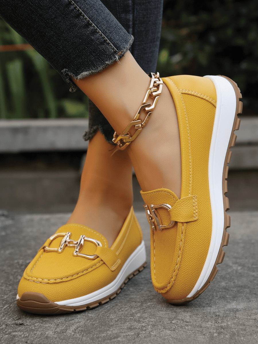 WOMEN'S FLAT WEDGE BUCKLE SUMMER LOAFERS - Zarino Newstyle