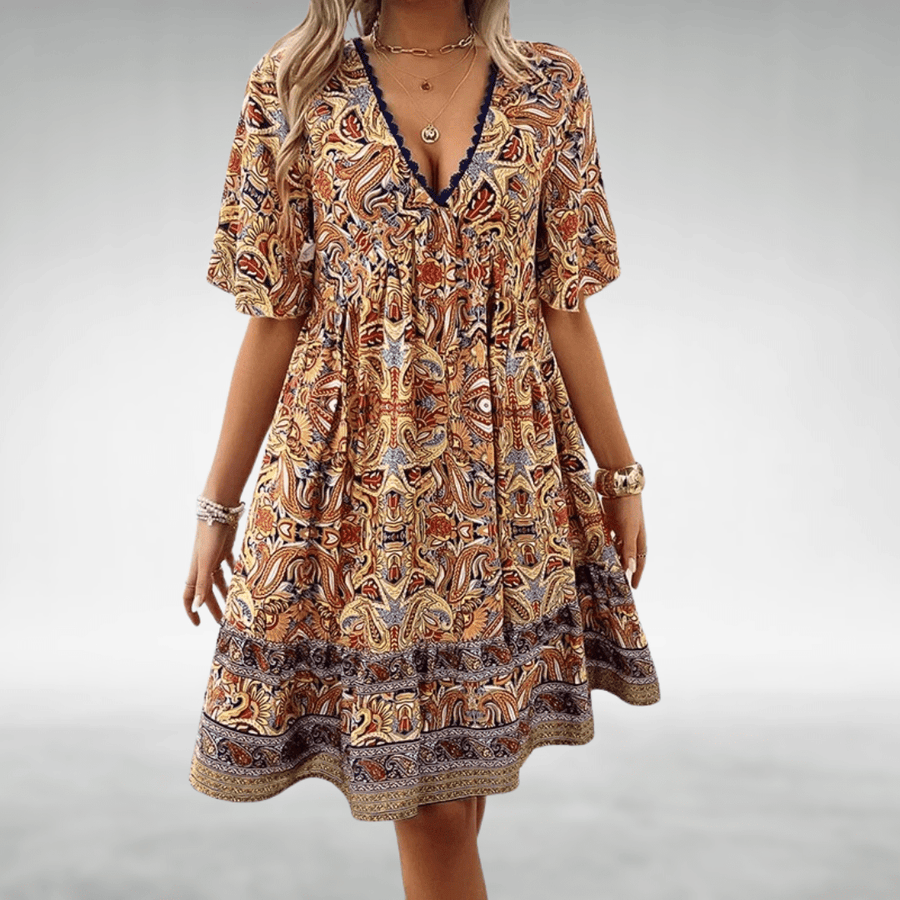 WOMEN'S FLORAL BOHO MINI DRESS FOR SUMMER - Zarino Newstyle