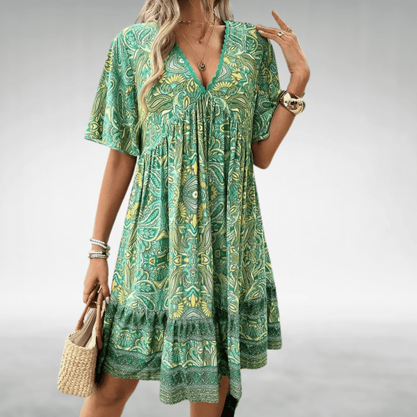 WOMEN'S FLORAL BOHO MINI DRESS FOR SUMMER