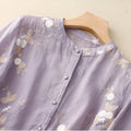 WOMEN'S FLORAL EMBROIDERED BUTTON - UP SUMMER TOP - Zarino Newstyle