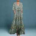WOMEN'S FLORAL EMBROIDERED SUMMER MAXI DRESS - Zarino Newstyle