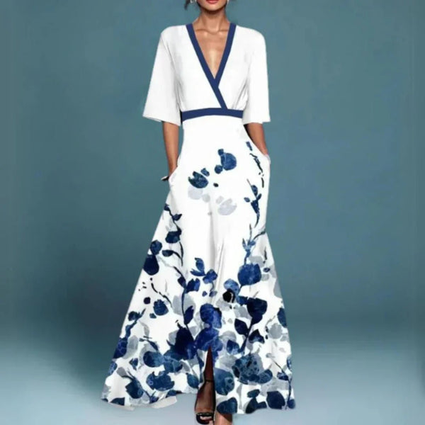 WOMEN'S FLORAL EMBROIDERED SUMMER MAXI DRESS