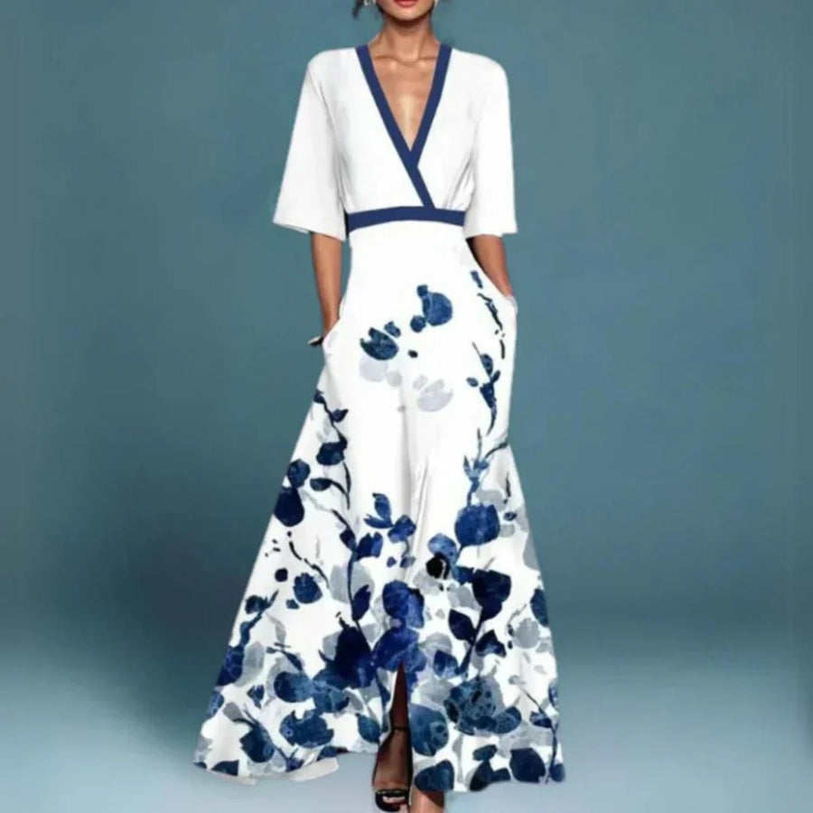 WOMEN'S FLORAL EMBROIDERED SUMMER MAXI DRESS - Zarino Newstyle
