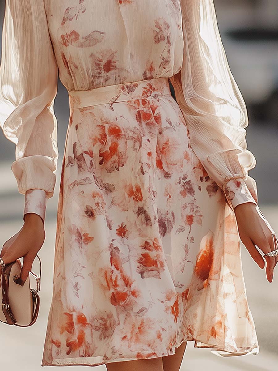 WOMEN'S FLORAL PLEATED SUMMER DRESS - Zarino Newstyle