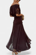 WOMEN'S FLORAL PRINT PLEATED WAIST MIDI DRESS ELEGANT - Zarino Newstyle