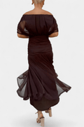 WOMEN'S FLORAL PRINT PLEATED WAIST MIDI DRESS ELEGANT - Zarino Newstyle