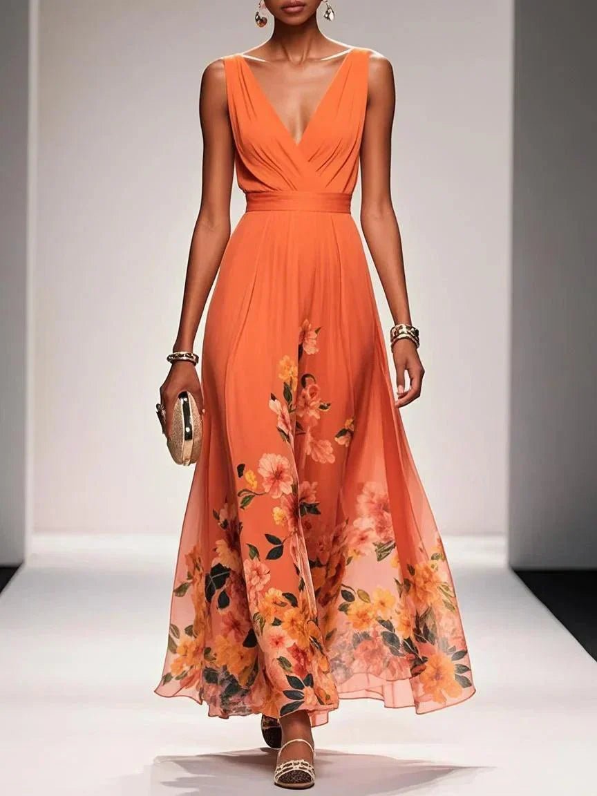 WOMEN'S FLORAL PRINT SUMMER WEDDING GUEST DRESS - Zarino Newstyle