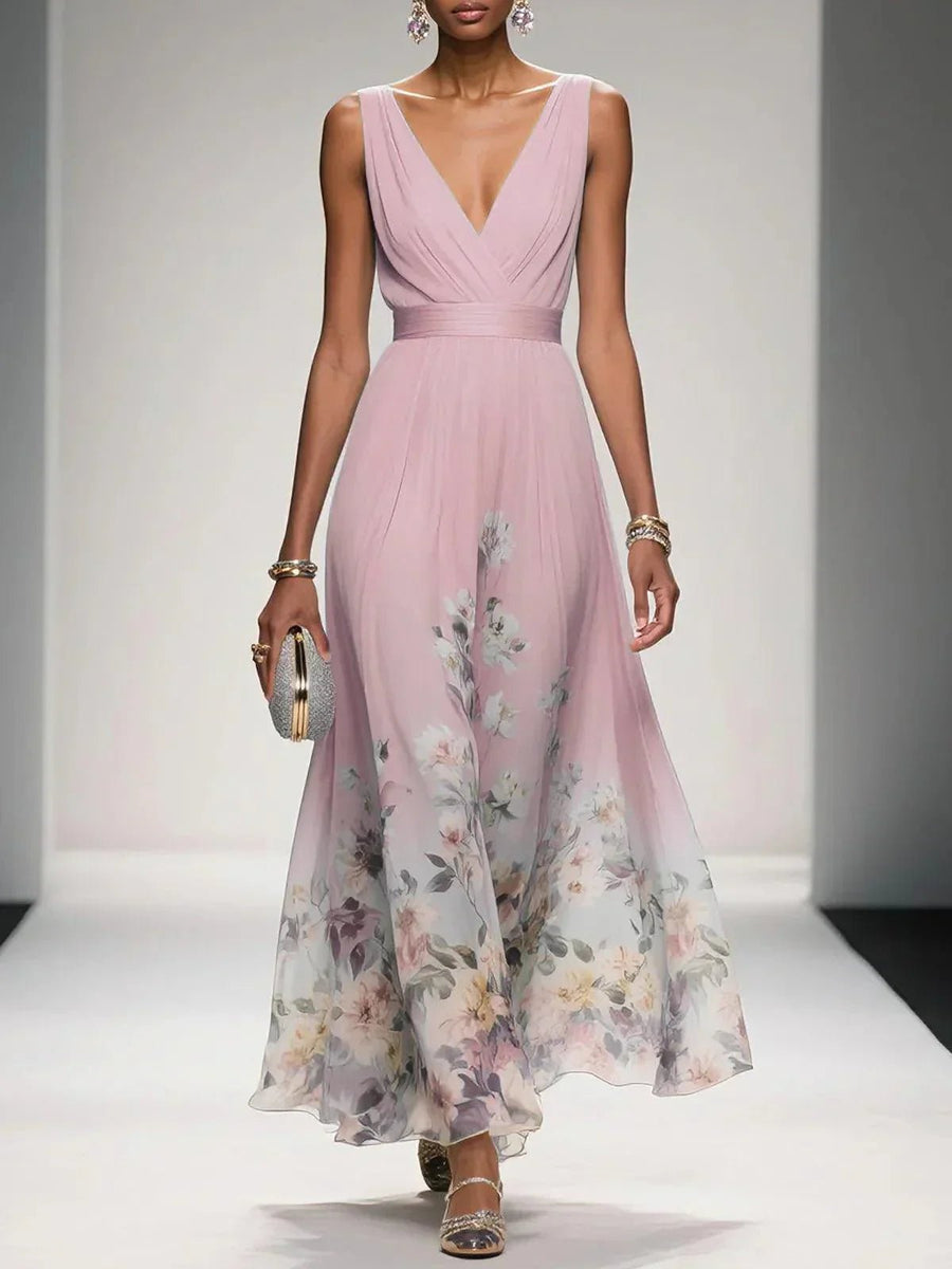 WOMEN'S FLORAL PRINT SUMMER WEDDING GUEST DRESS - Zarino Newstyle