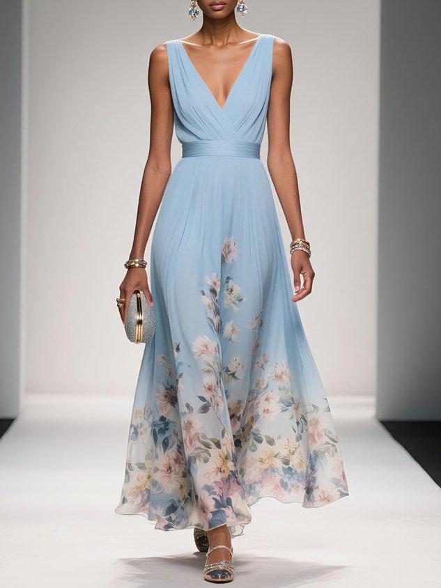 WOMEN'S FLORAL PRINT SUMMER WEDDING GUEST DRESS - Zarino Newstyle