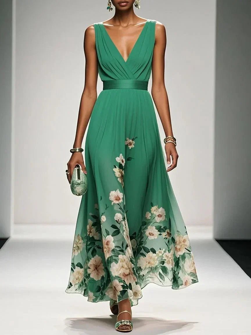 WOMEN'S FLORAL PRINT SUMMER WEDDING GUEST DRESS - Zarino Newstyle