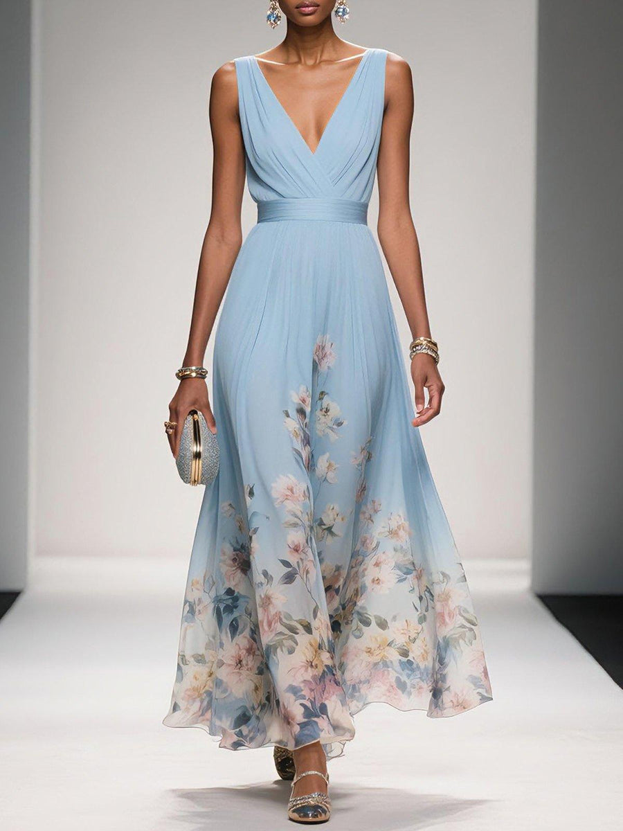 WOMEN'S FLORAL PRINT SUMMER WEDDING GUEST DRESS - Zarino Newstyle