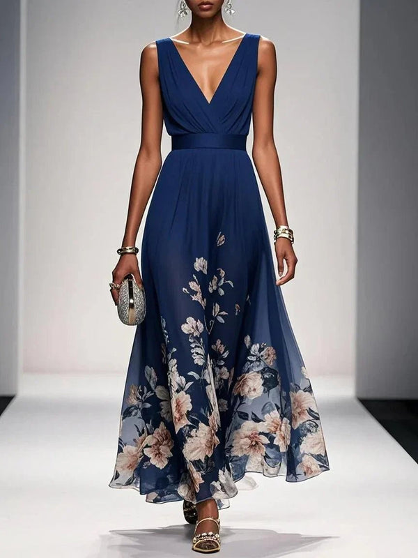 WOMEN'S FLORAL PRINT SUMMER WEDDING GUEST DRESS