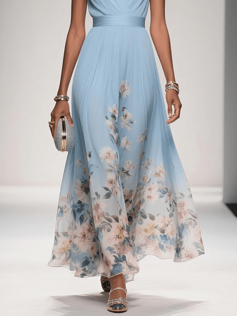 WOMEN'S FLORAL PRINT SUMMER WEDDING GUEST DRESS - Zarino Newstyle