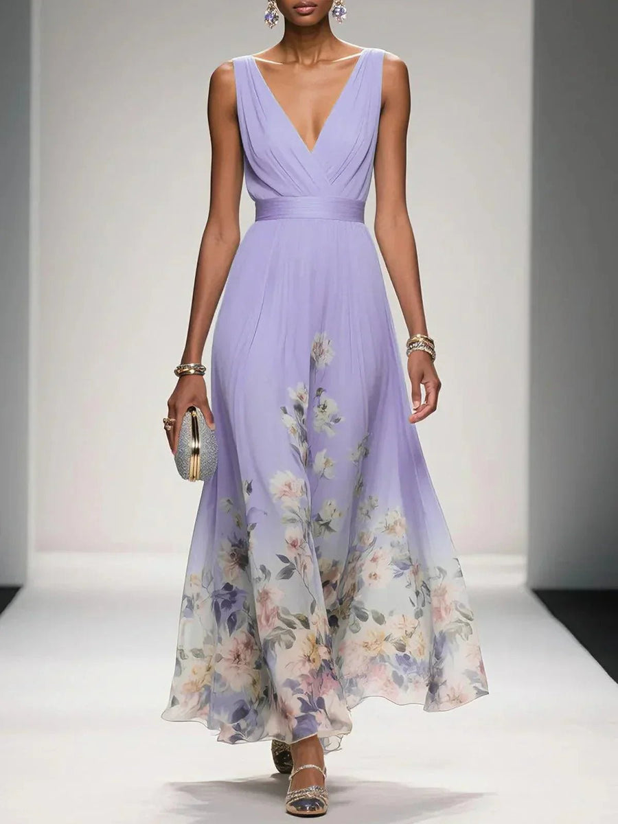 WOMEN'S FLORAL PRINT SUMMER WEDDING GUEST DRESS - Zarino Newstyle