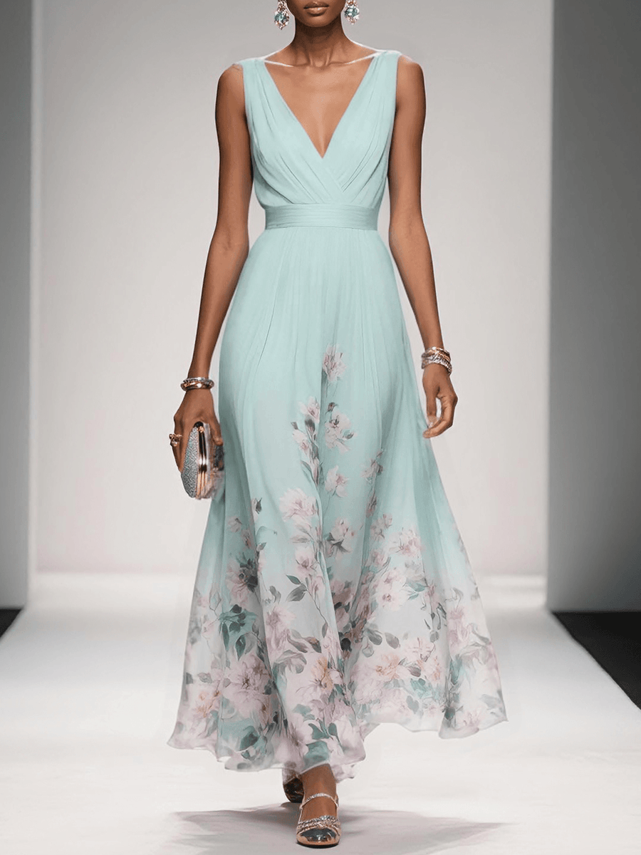 WOMEN'S FLORAL PRINT SUMMER WEDDING GUEST DRESS - Zarino Newstyle