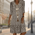 WOMEN'S FLORAL PRINT V - NECK MIDI DRESS BOHO CASUAL - Zarino Newstyle