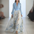 WOMEN'S FLORAL V - NECK FLOWING SUMMER MAXI DRESS - Zarino Newstyle