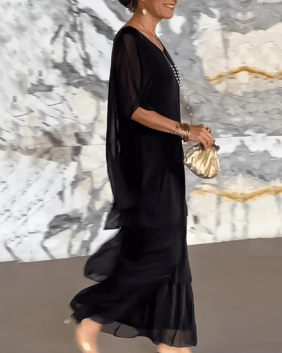 WOMEN'S FLOWING LAYERED KAFTAN SUMMER MAXI DRESS - Zarino Newstyle