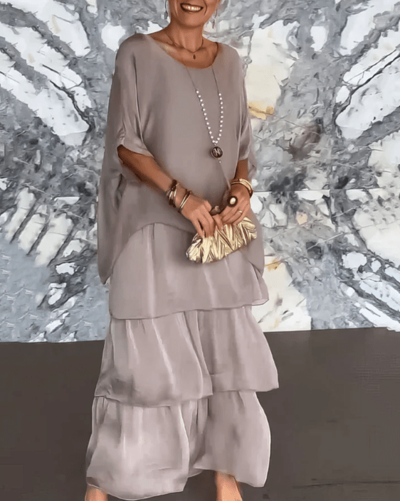 WOMEN'S FLOWING LAYERED KAFTAN SUMMER MAXI DRESS - Zarino Newstyle