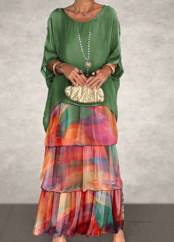 WOMEN'S FLOWING LAYERED KAFTAN SUMMER MAXI DRESS - Zarino Newstyle