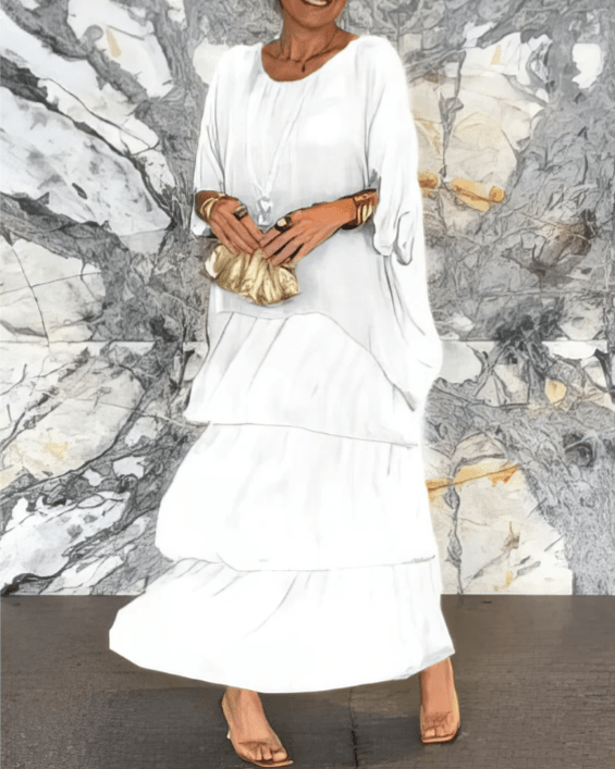 WOMEN'S FLOWING LAYERED KAFTAN SUMMER MAXI DRESS - Zarino Newstyle