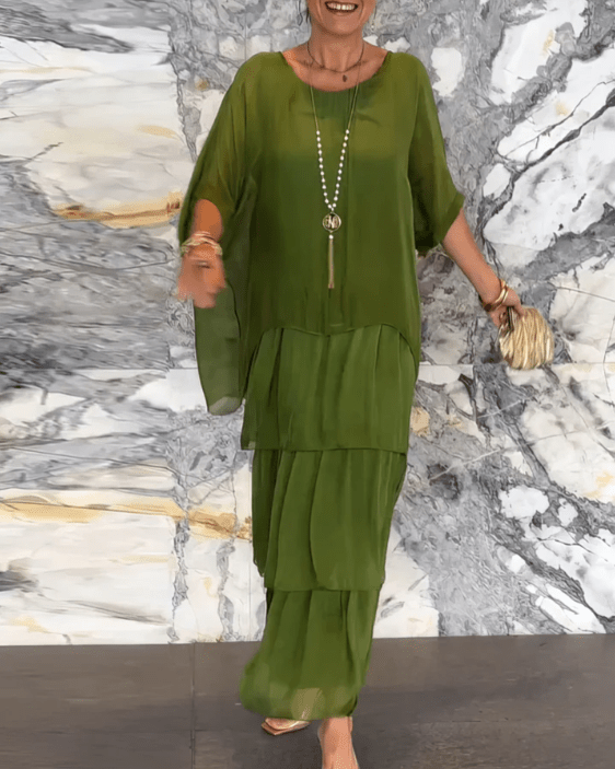 WOMEN'S FLOWING LAYERED KAFTAN SUMMER MAXI DRESS - Zarino Newstyle