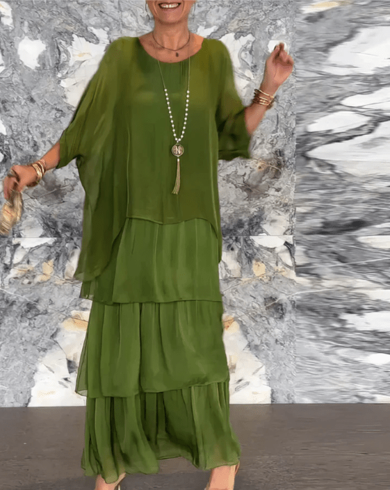 WOMEN'S FLOWING LAYERED KAFTAN SUMMER MAXI DRESS