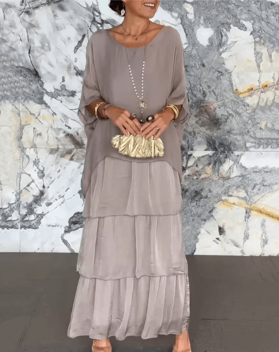 WOMEN'S FLOWING LAYERED KAFTAN SUMMER MAXI DRESS - Zarino Newstyle