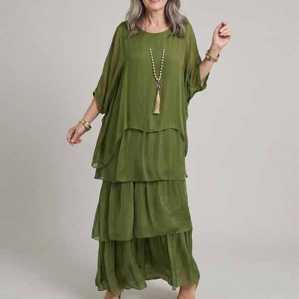 WOMEN'S FLOWING LAYERED KAFTAN SUMMER MAXI DRESS - Zarino Newstyle