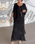 WOMEN'S FLOWING LAYERED KAFTAN SUMMER MAXI DRESS - Zarino Newstyle