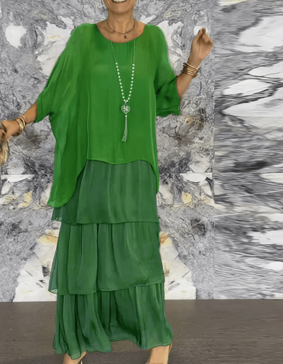 WOMEN'S FLOWING LAYERED KAFTAN SUMMER MAXI DRESS - Zarino Newstyle