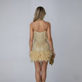 WOMEN'S FRINGE FEATHER MINI PARTY DRESS - Zarino Newstyle