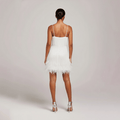 WOMEN'S FRINGE FEATHER MINI PARTY DRESS - Zarino Newstyle